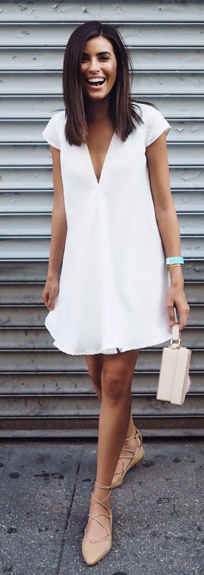 white tunic and nude